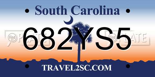 682YS5 South Carolina License Plate