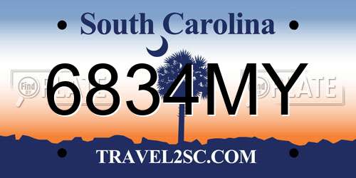 6834MY South Carolina License Plate