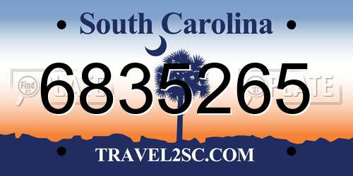 6835265 South Carolina License Plate