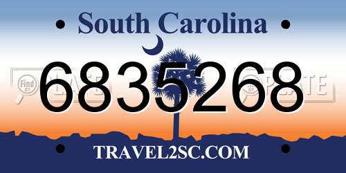 6835268 South Carolina License Plate