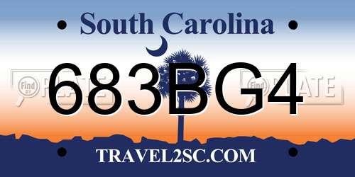 683BG4 South Carolina License Plate