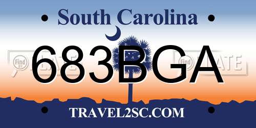 683BGA South Carolina License Plate