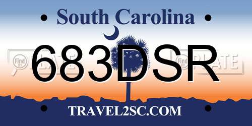 683DSR South Carolina License Plate