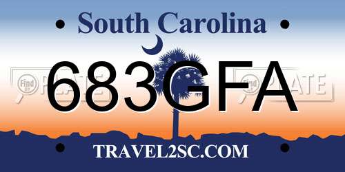 683GFA South Carolina License Plate