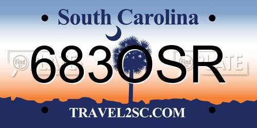 683OSR South Carolina License Plate