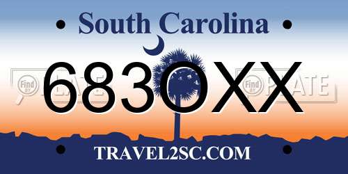 683OXX South Carolina License Plate