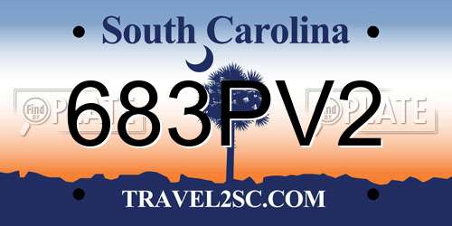 683PV2 South Carolina License Plate