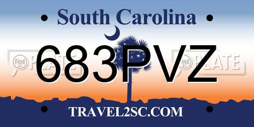 683PVZ South Carolina License Plate