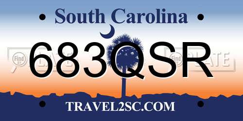 683QSR South Carolina License Plate