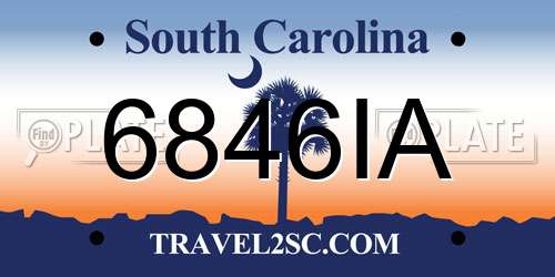 6846IA South Carolina License Plate