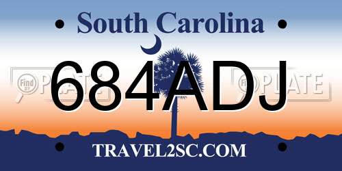 684ADJ South Carolina License Plate