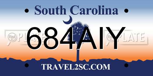 684AIY South Carolina License Plate