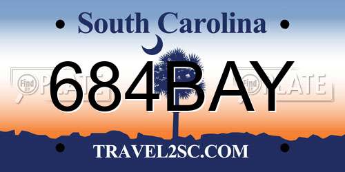 684BAY South Carolina License Plate