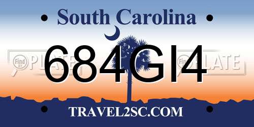 684GI4 South Carolina License Plate