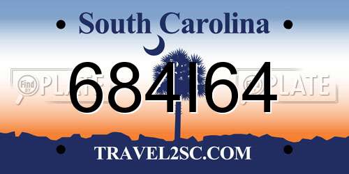 684I64 South Carolina License Plate