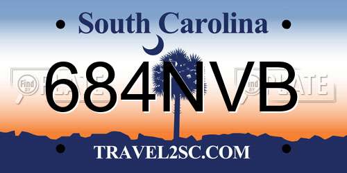 684NVB South Carolina License Plate