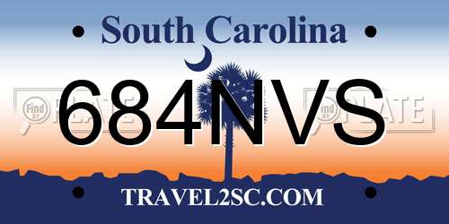 684NVS South Carolina License Plate