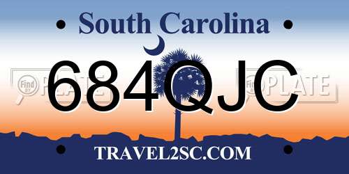 684QJC South Carolina License Plate