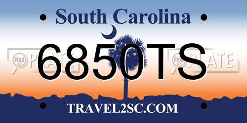 6850TS South Carolina License Plate