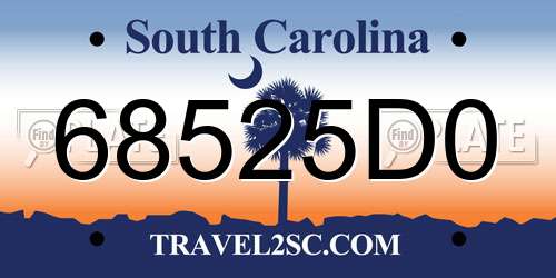 68525D0 South Carolina License Plate