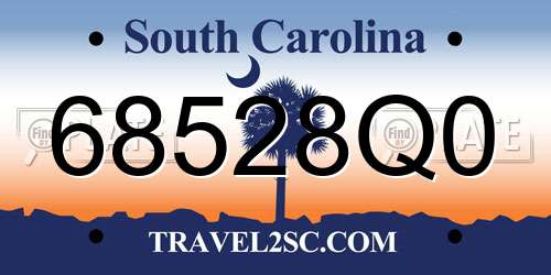 68528Q0 South Carolina License Plate