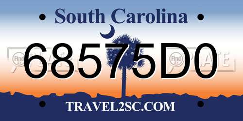 68575D0 South Carolina License Plate