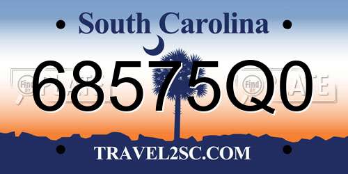 68575Q0 South Carolina License Plate