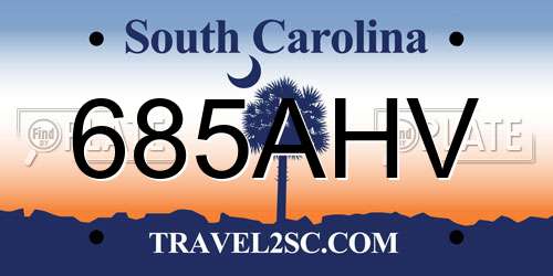 685AHV South Carolina License Plate