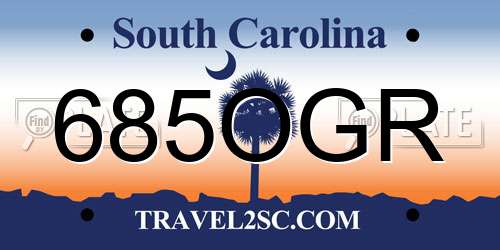 685OGR South Carolina License Plate