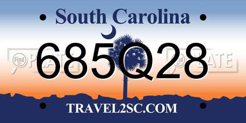 685Q28 South Carolina License Plate