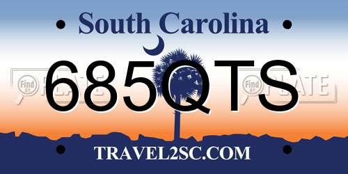 685QTS South Carolina License Plate
