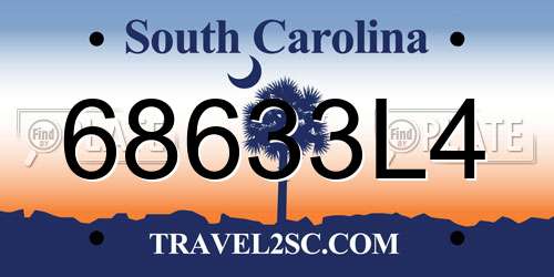 68633L4 South Carolina License Plate
