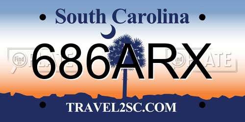 686ARX South Carolina License Plate