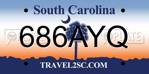 686AYQ South Carolina License Plate