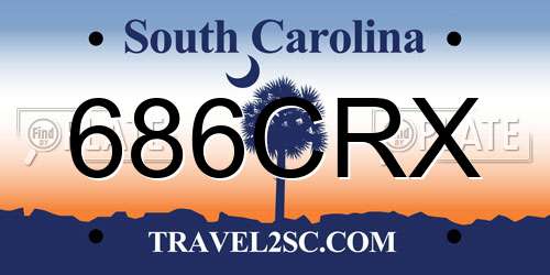 686CRX South Carolina License Plate