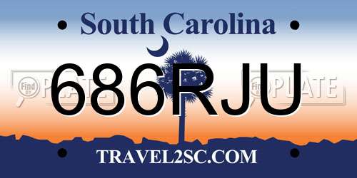 686RJU South Carolina License Plate