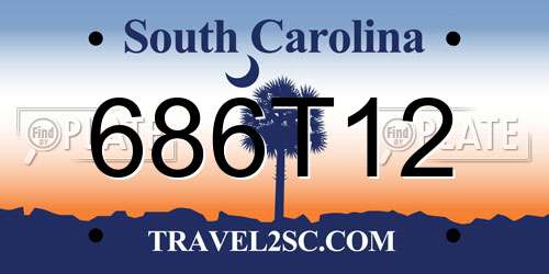 686T12 South Carolina License Plate