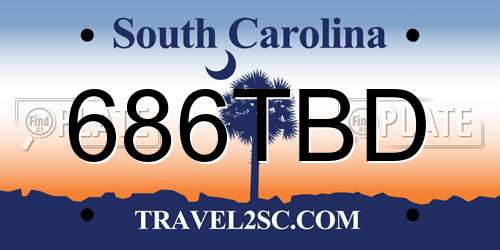 686TBD South Carolina License Plate