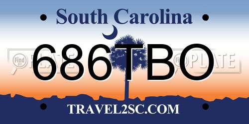686TBO South Carolina License Plate