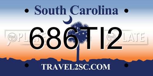 686TI2 South Carolina License Plate