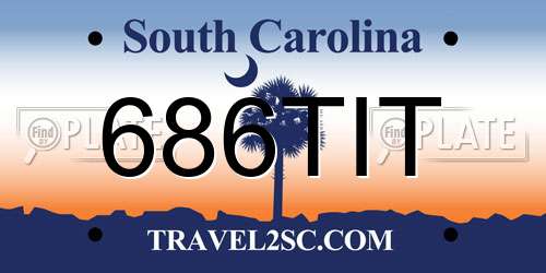 686TIT South Carolina License Plate