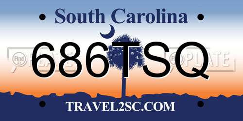 686TSQ South Carolina License Plate