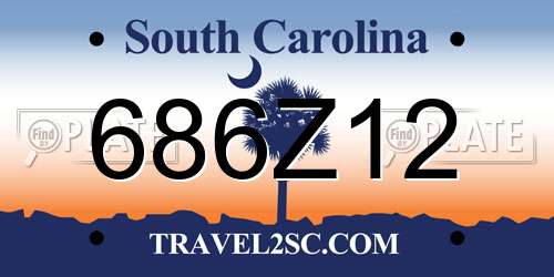 686Z12 South Carolina License Plate