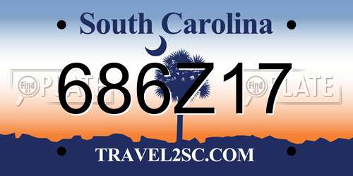 686Z17 South Carolina License Plate