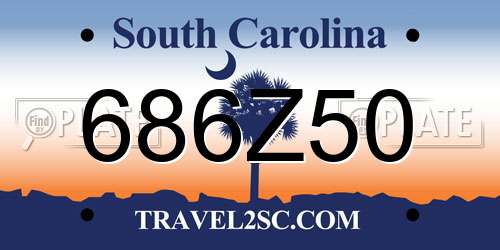 686Z50 South Carolina License Plate