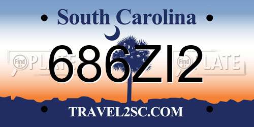 686ZI2 South Carolina License Plate