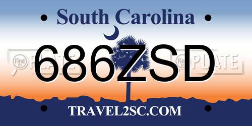 686ZSD South Carolina License Plate
