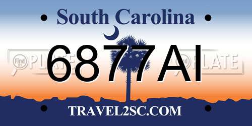 6877AI South Carolina License Plate