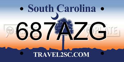687AZG South Carolina License Plate