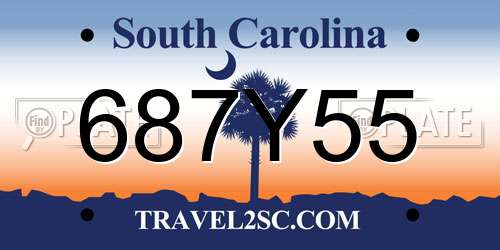 687Y55 South Carolina License Plate